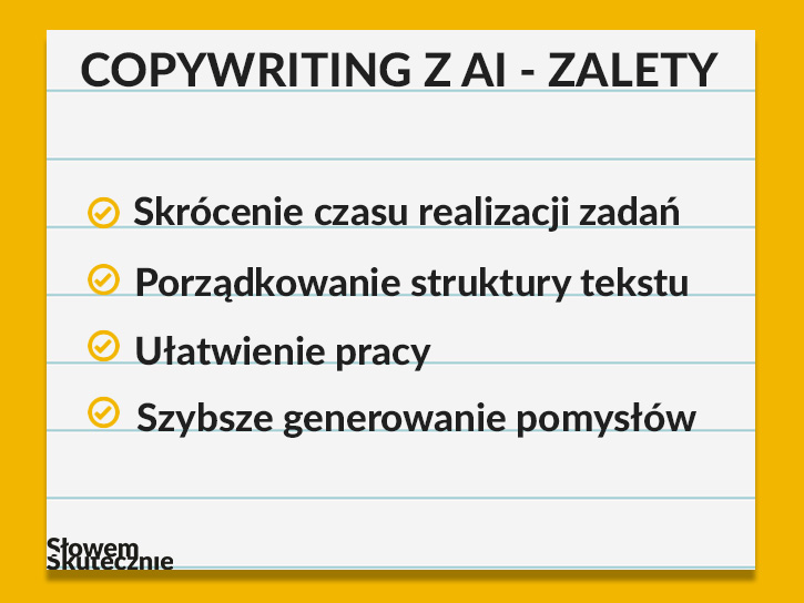 Copywriting AI zalety